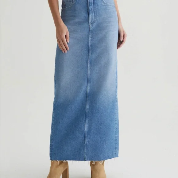 Ag Adriano Goldschmied Blue Maxi Skirt - Picture 2 of 7